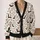 Black Bats with Gothic Rust Florals for Halloween Parties and Moody Autumn Style Lovers All-over Print Knitted Cardigan - 2
