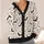 Black Bats with Gothic Rust Florals for Halloween Parties and Moody Autumn Style Lovers All-over Print Knitted Cardigan - 4