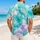 Turquoise Lavender Cloudscape for Beach Holidays, Resort Lounging, and Island Escapes Hawaiian Shirt - 2