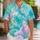 Turquoise Lavender Cloudscape for Beach Holidays, Resort Lounging, and Island Escapes Hawaiian Shirt - 1