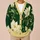 Emerald Lotus Botanicals for Enchanted Halloween Cosplay and Everyday Layering All-over Print Knitted Cardigan - 6