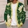 Emerald Lotus Botanicals for Enchanted Halloween Cosplay and Everyday Layering All-over Print Knitted Cardigan - 5