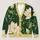Emerald Lotus Botanicals for Enchanted Halloween Cosplay and Everyday Layering All-over Print Knitted Cardigan - 1