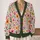 Watercolor Wildflowers in Pink Orange and Purple for Spring Weekend Layering Style All-over Print Knitted Cardigan - 2