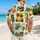 Vintage Island Postcard Scenes for Beach Vacations, Resort Travel and Getaways for Men Hawaiian Shirt - 2