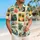 Vintage Island Postcard Scenes for Beach Vacations, Resort Travel and Getaways for Men Hawaiian Shirt - 6