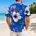Blue Purple Floral Family Vacation Outfits for Matching Beach Holidays and Resort Trips Hawaiian Shirt - 2
