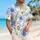 Blue Watercolor Wildflowers and Green Vines for Coastal Resort Vacation Gifts for Her Hawaiian Shirt - 6