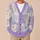 Purple Lamb of God and Dove Faith Gift for Women, Christian Everyday Layering Wear All-over Print Knitted Cardigan - 6