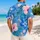 Blue Hibiscus Flowers for Beach Vacations and Island Getaways for Matching Couples Hawaiian Shirt - 2