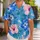 Blue Hibiscus Flowers for Beach Vacations and Island Getaways for Matching Couples Hawaiian Shirt - 1