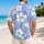 Blue White Tropical Florals for Golf Getaways and Resort Vacation Couple Outfits Hawaiian Shirt - 2
