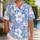 Blue White Tropical Florals for Golf Getaways and Resort Vacation Couple Outfits Hawaiian Shirt - 1