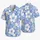 Blue White Tropical Florals for Golf Getaways and Resort Vacation Couple Outfits Hawaiian Shirt - 5