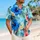 Blue Hibiscus and Pink Plumeria Family Vacation Florals for Tropical Beach Holidays Hawaiian Shirt - 6