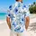 Blue Watercolor Hibiscus Blooms For Poolside Escapes And Tropical Vacations Couples Hawaiian Shirt - 2