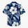 Navy White Hibiscus Tropical Couple Resort Style for Beach Vacations and Honeymoons Hawaiian Shirt - 7