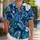 Navy Tropical Monstera Floral Couple Resort Style For Beach Getaways And Island Vacations Hawaiian Shirt - 1