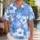 Blue Hibiscus Botanical Motifs for Island Vacations, Beach Getaways, and Couples Hawaiian Shirt - 1