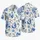 Blue Botanical Blossoms for Beach Holidays and Resort Getaways, Matching Couples Hawaiian Shirt - 5