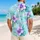 Aqua Plumeria Floral Beach Style for Tropical Vacations and Island Getaways for Couples Hawaiian Shirt - 2