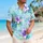 Aqua Plumeria Floral Beach Style for Tropical Vacations and Island Getaways for Couples Hawaiian Shirt - 6
