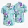 Aqua Plumeria Floral Beach Style for Tropical Vacations and Island Getaways for Couples Hawaiian Shirt - 5