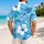 Blue Hibiscus Couple Outfit for Tropical Vacations and Beach Getaways for Partners Hawaiian Shirt - 2