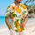 Citrus Orange And Green Leaf Vacation Style For Matching Family Outfits And Kids Hawaiian Shirt - 6