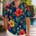 Red and Yellow Hibiscus Blooms for Tropical Vacation Couples and Beach Getaway Style Hawaiian Shirt - 1