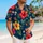 Red and Yellow Hibiscus Blooms for Tropical Vacation Couples and Beach Getaway Style Hawaiian Shirt - 6