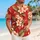 Red Plumeria Blossoms for Tropical Vacations and Island Getaways, Men’s Resort Style Hawaiian Shirt - 6