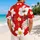 Red Hibiscus Plumeria Island Blooms for Tropical Vacations and Resort Getaways Men Hawaiian Shirt - 2