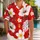 Red Hibiscus Plumeria Island Blooms for Tropical Vacations and Resort Getaways Men Hawaiian Shirt - 1