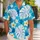 Blue Hibiscus and Monstera Leaves for Relaxed Island Getaways and Beach Weekends Hawaiian Shirt - 1