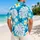 Blue Hibiscus and Monstera Leaves for Relaxed Island Getaways and Beach Weekends Hawaiian Shirt - 2