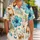 Whiskey Cocktail And Blue Hibiscus Aloha Look For Beach Bars And Island Getaways Hawaiian Shirt - 1