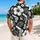 Black Hibiscus and Pistol Aloha Style for Island Escapes and Outdoor Weekend Wear Hawaiian Shirt - 2