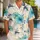 Blue Mosquito Hibiscus Motif for Tropical Vacation Evenings and Outdoor Gatherings Hawaiian Shirt - 1