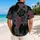 Mothman Cryptid Hibiscus Nightscape for Spooky Island Escapes and Halloween Fans Hawaiian Shirt - 2