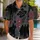 Mothman Cryptid Hibiscus Nightscape for Spooky Island Escapes and Halloween Fans Hawaiian Shirt - 1