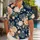 Navy Rose Bouquet Garden Style for Resort Vacations and Mother Daughter Matching Hawaiian Shirt - 1