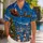 Santa Sleigh Under Swirling Blue Stars for Festive Winter Getaways and Holiday Cheer Hawaiian Shirt - 1