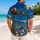 Santa Sleigh Under Swirling Blue Stars for Festive Winter Getaways and Holiday Cheer Hawaiian Shirt - 2