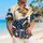 Bald Eagle USA Flag Fireworks for Independence Day Beach Celebrations, Patriotic Style Hawaiian Shirt - 6