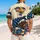 Bald Eagle USA Flag Fireworks for Independence Day Beach Celebrations, Patriotic Style Hawaiian Shirt - 2