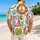 Peace Sign Floral Symbols for Summer Festivals and Beach Getaways, Men's Casual Style Hawaiian Shirt - 2