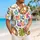 Peace Sign Floral Symbols for Summer Festivals and Beach Getaways, Men's Casual Style Hawaiian Shirt - 6