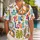 Peace Sign Floral Symbols for Summer Festivals and Beach Getaways, Men's Casual Style Hawaiian Shirt - 1