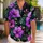 Purple Hibiscus And Lush Greenery For Tropical Couple Beach Getaways And Vacations Hawaiian Shirt - 1